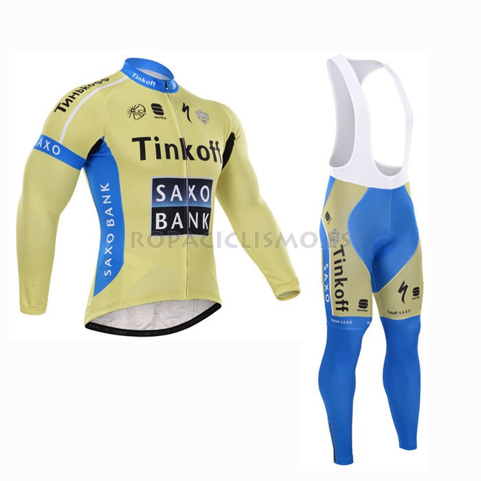 2015 Maillot Saxo bank mangas largas tirantes